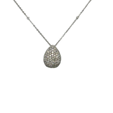 White Gold Teardrop Pendant Necklace
